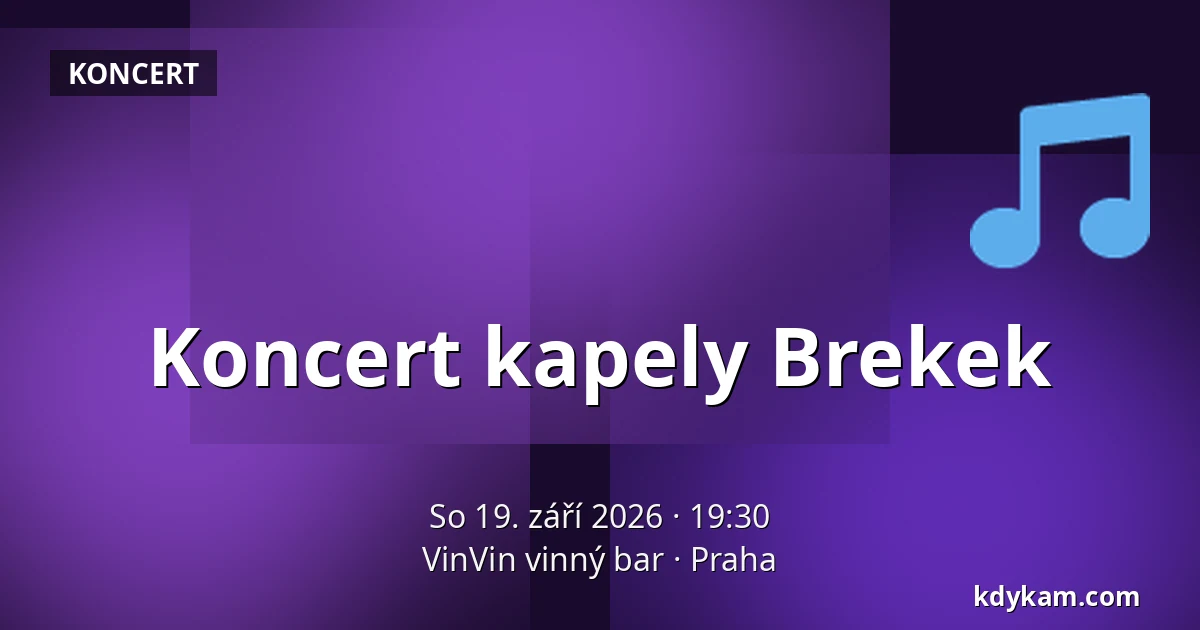 Koncert kapely Brekek — VinVin vinný bar, Praha