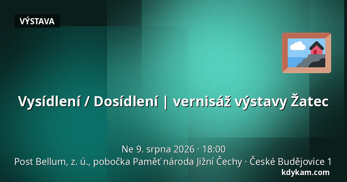 Vysídlení / Dosídlení | vernisáž výstavy Žatec — Post Bellum, z. ú., pobočka Paměť národa Jižní Čechy, České Budějovice 1