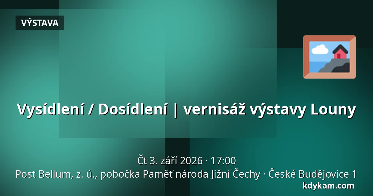 Vysídlení / Dosídlení | vernisáž výstavy Louny — Post Bellum, z. ú., pobočka Paměť národa Jižní Čechy, České Budějovice 1