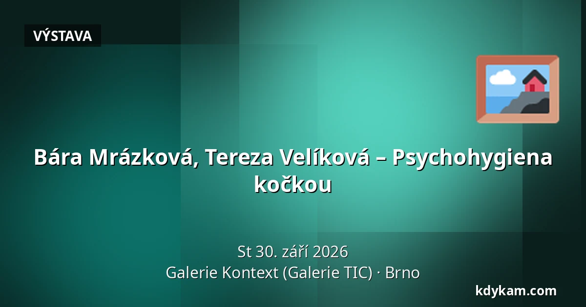Bára Mrázková, Tereza Velíková – Psychohygiena kočkou — Galerie Kontext (Galerie TIC), Brno