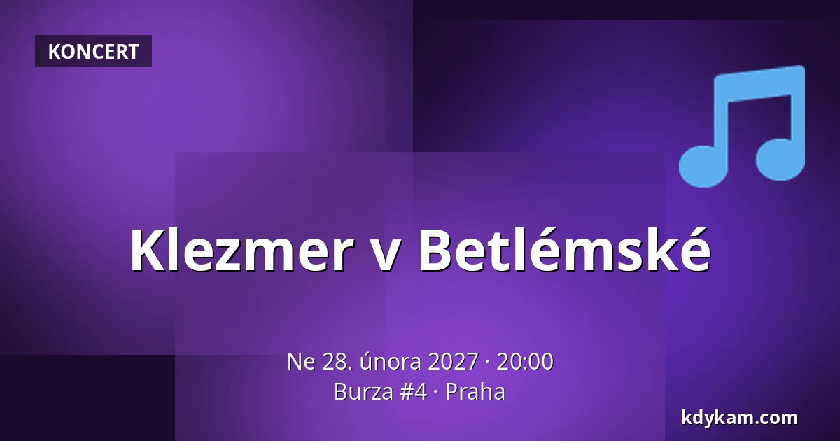 Klezmer v Betlémské — Burza #4, Praha