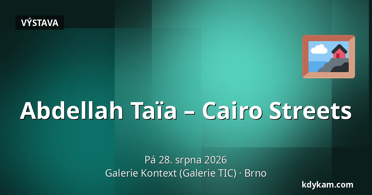 Abdellah Taïa – Cairo Streets — Galerie Kontext (Galerie TIC), Brno