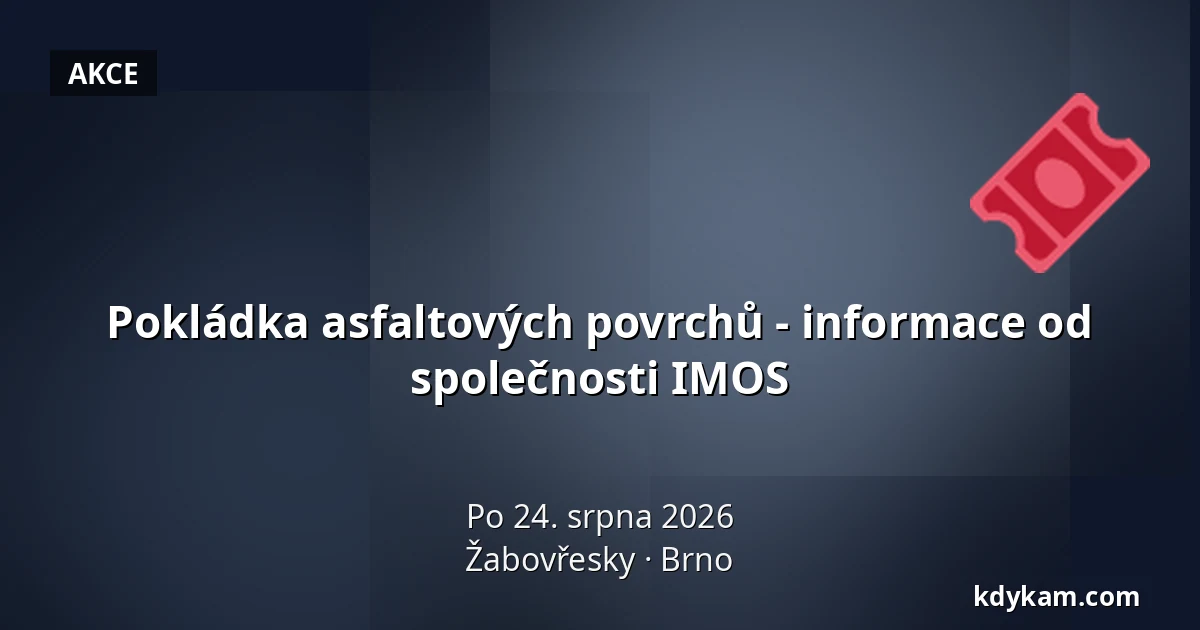 Pokládka asfaltových povrchů - informace od společnosti IMOS — Žabovřesky, Brno