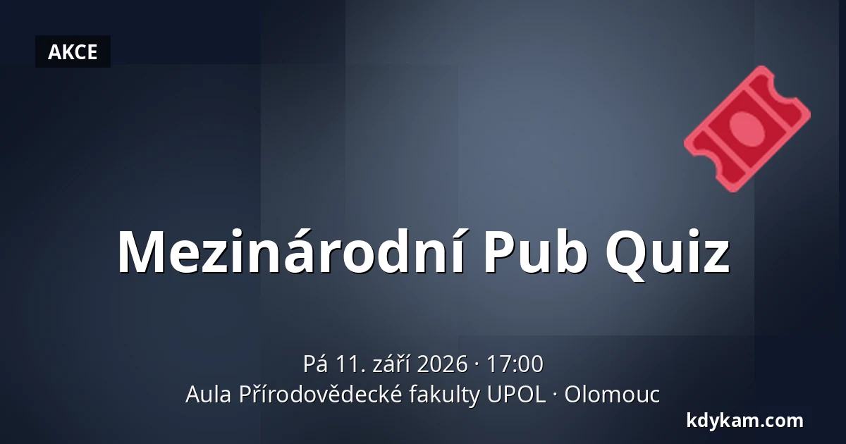 Mezinárodní Pub Quiz — Aula Přírodovědecké fakulty UPOL, Olomouc