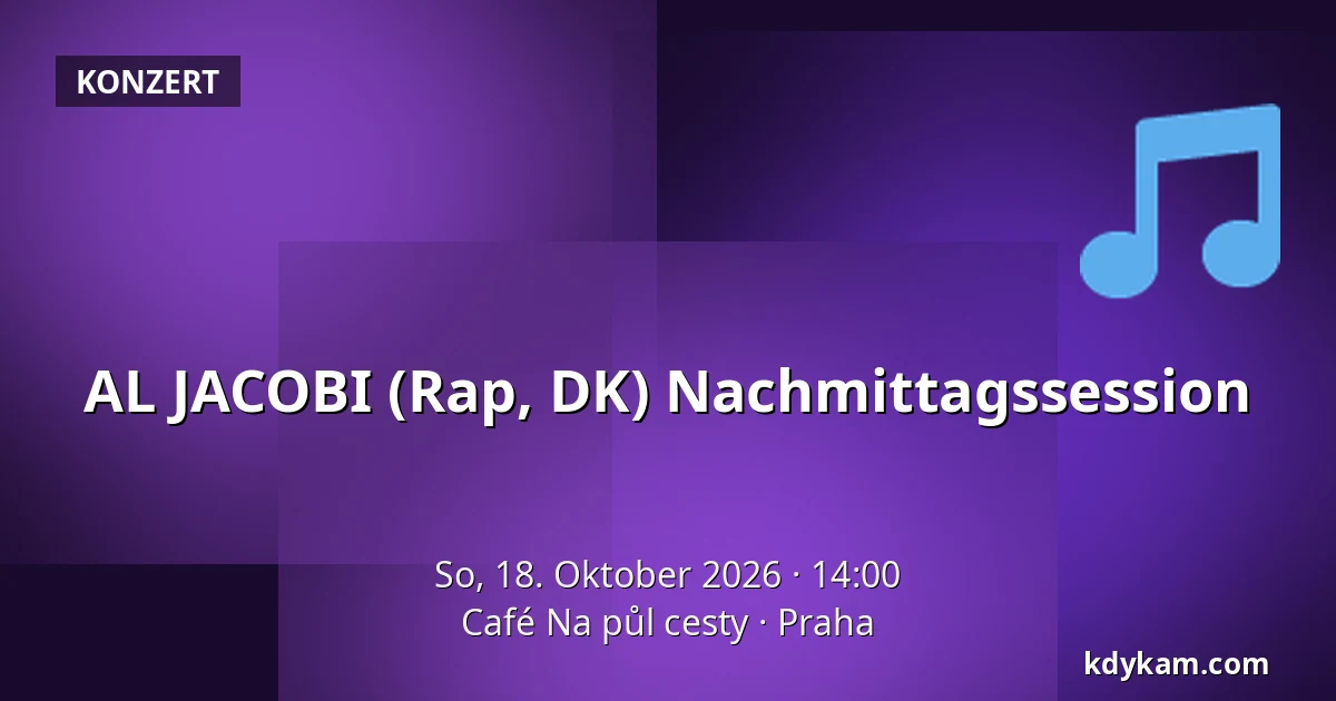 AL JACOBI (Rap, DK) Nachmittagssession — Café Na půl cesty, Prag