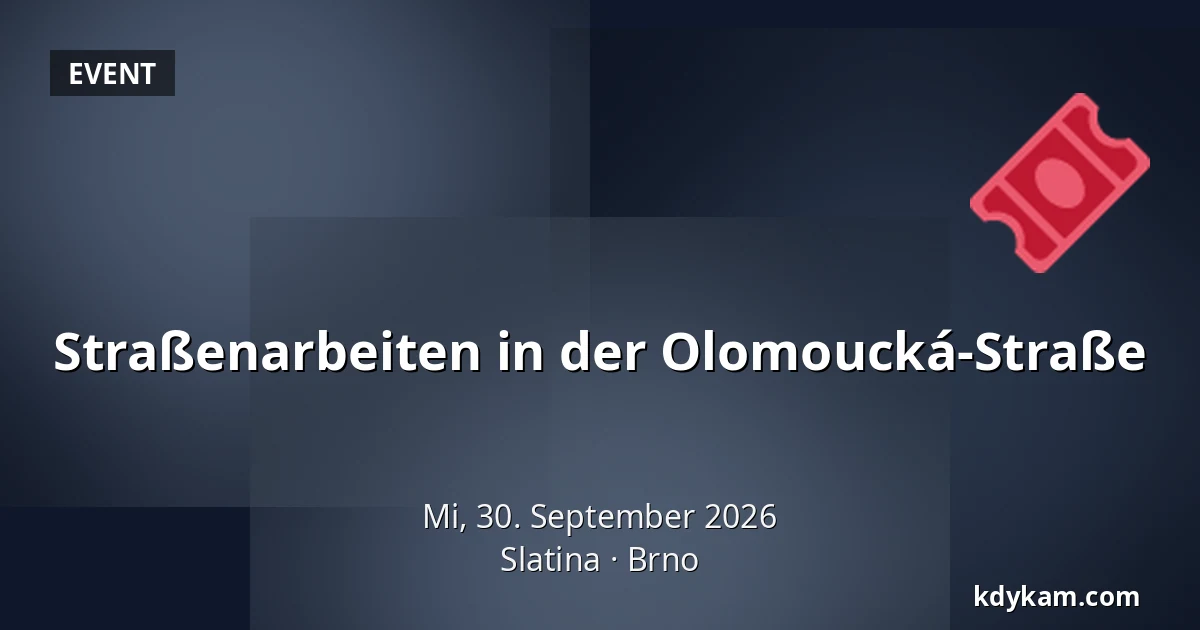 Straßenarbeiten in der Olomoucká-Straße — Slatina, Brünn