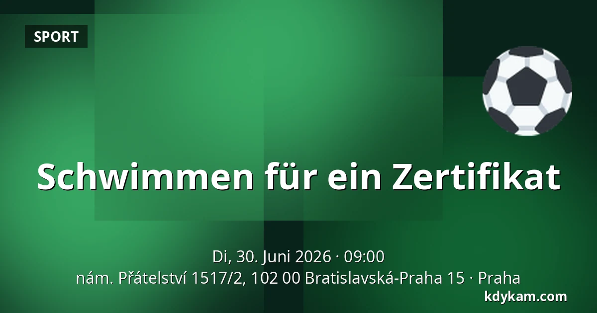 Schwimmen für ein Zertifikat — Prag