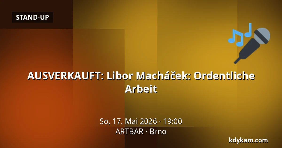 AUSVERKAUFT: Libor Macháček: Ordentliche Arbeit — ARTBAR, Brünn