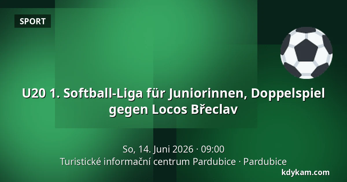 U20 1. Softball-Liga für Juniorinnen, Doppelspiel gegen Locos Břeclav — Touristeninformationszentrum Pardubitz, Pardubice