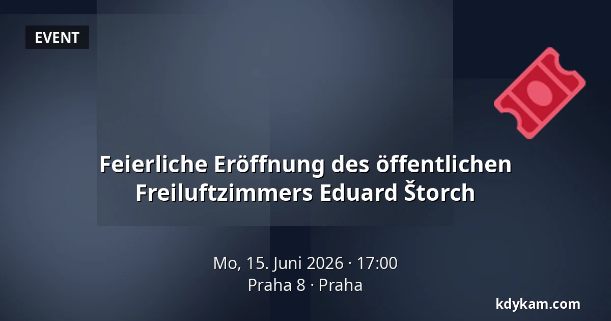 Feierliche Eröffnung des öffentlichen Freiluftzimmers Eduard Štorch — Praha 8, Prag