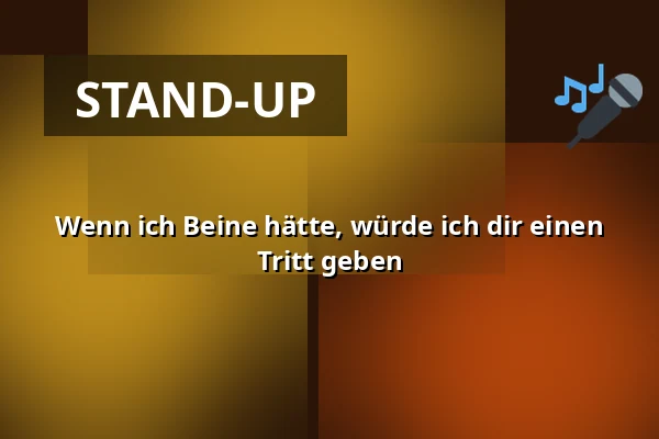 Wenn ich Beine hätte, würde ich dir einen Tritt geben — Kino Světozor, Prag