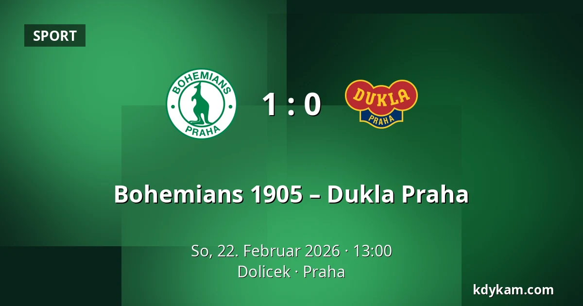 Bohemians 1905 – Dukla Praha — Dolicek, Prag