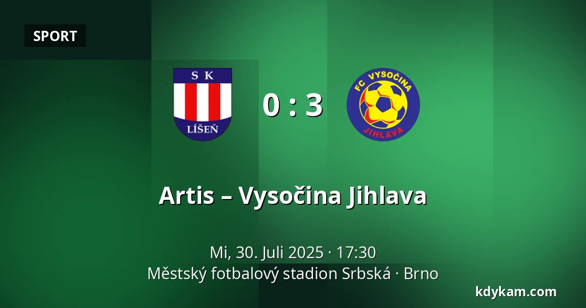 Artis – Vysočina Jihlava — Městský fotbalový stadion Srbská, Brünn