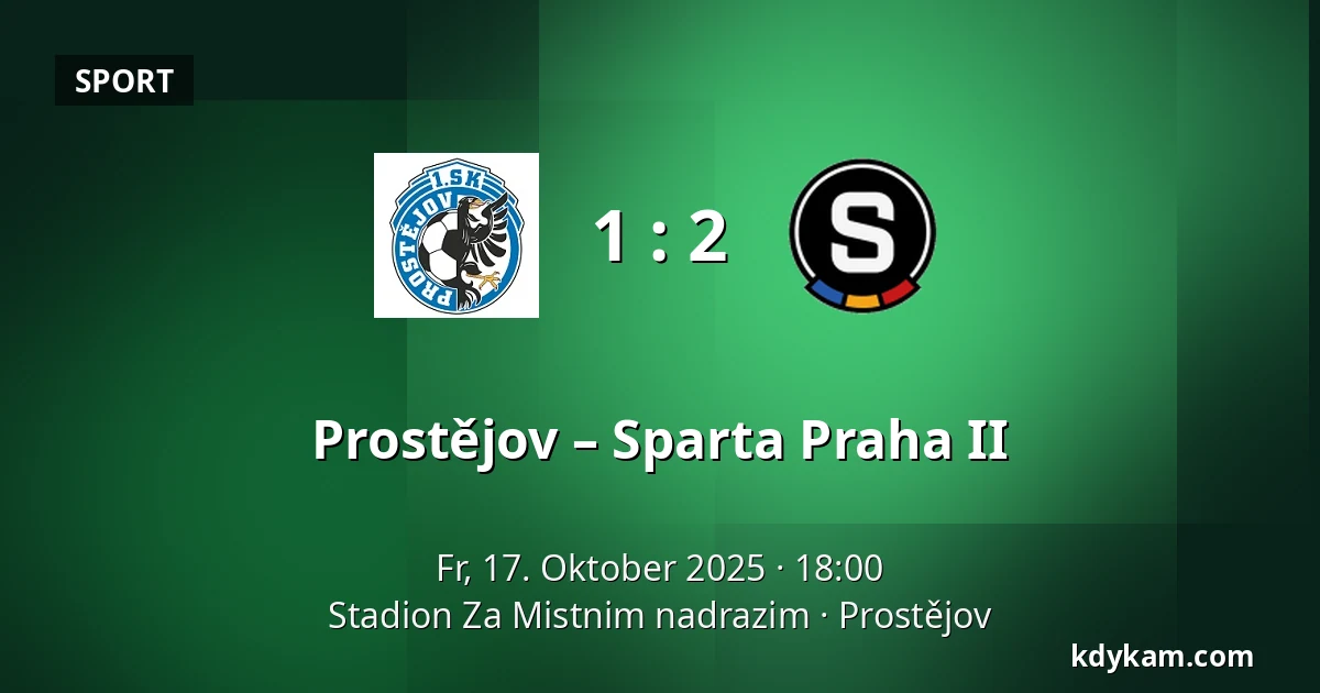 Prostějov – Sparta Praha II — Stadion Za Mistnim nadrazim, Prostějov