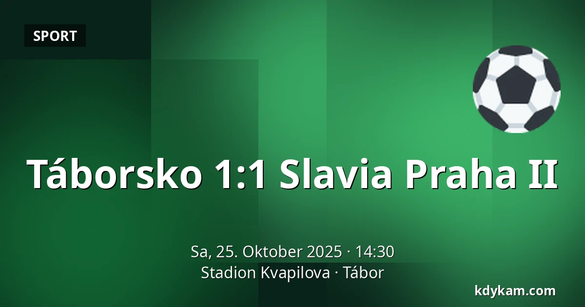 Táborsko – Slavia Praha II — Stadion Kvapilova, Tabor
