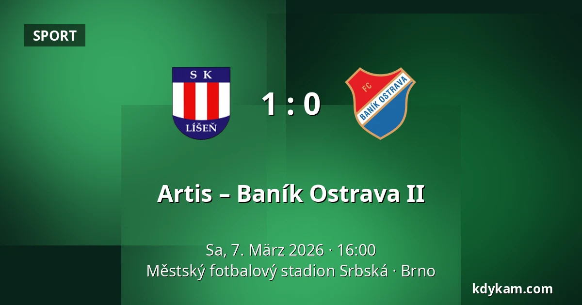 Artis – Baník Ostrava II — Městský fotbalový stadion Srbská, Brünn