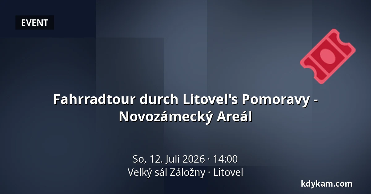 Fahrradtour durch Litovel's Pomoravy - Novozámecký Areál — Velký sál Záložny, Litovel