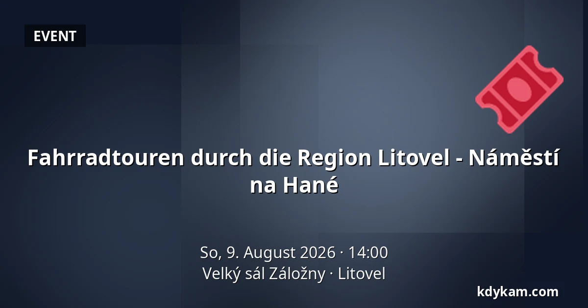 Fahrradtouren durch die Region Litovel - Náměstí na Hané — Velký sál Záložny, Litovel