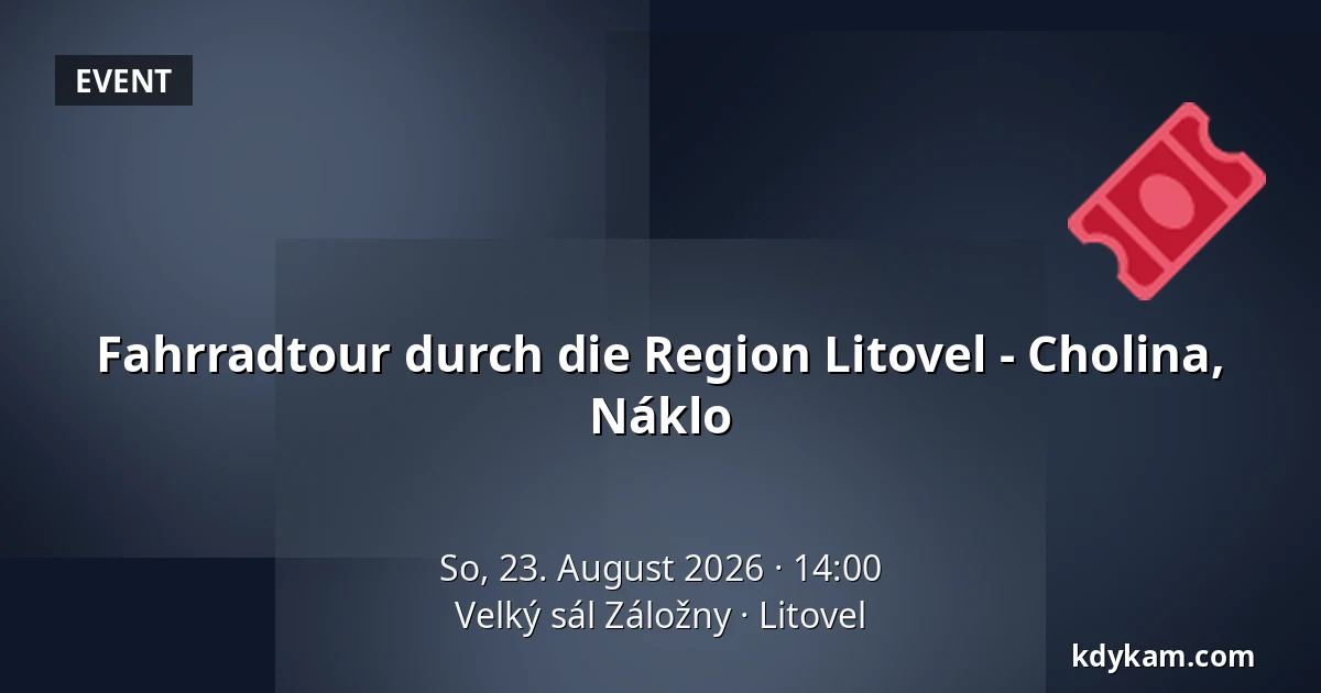 Fahrradtour durch die Region Litovel - Cholina, Náklo — Velký sál Záložny, Litovel