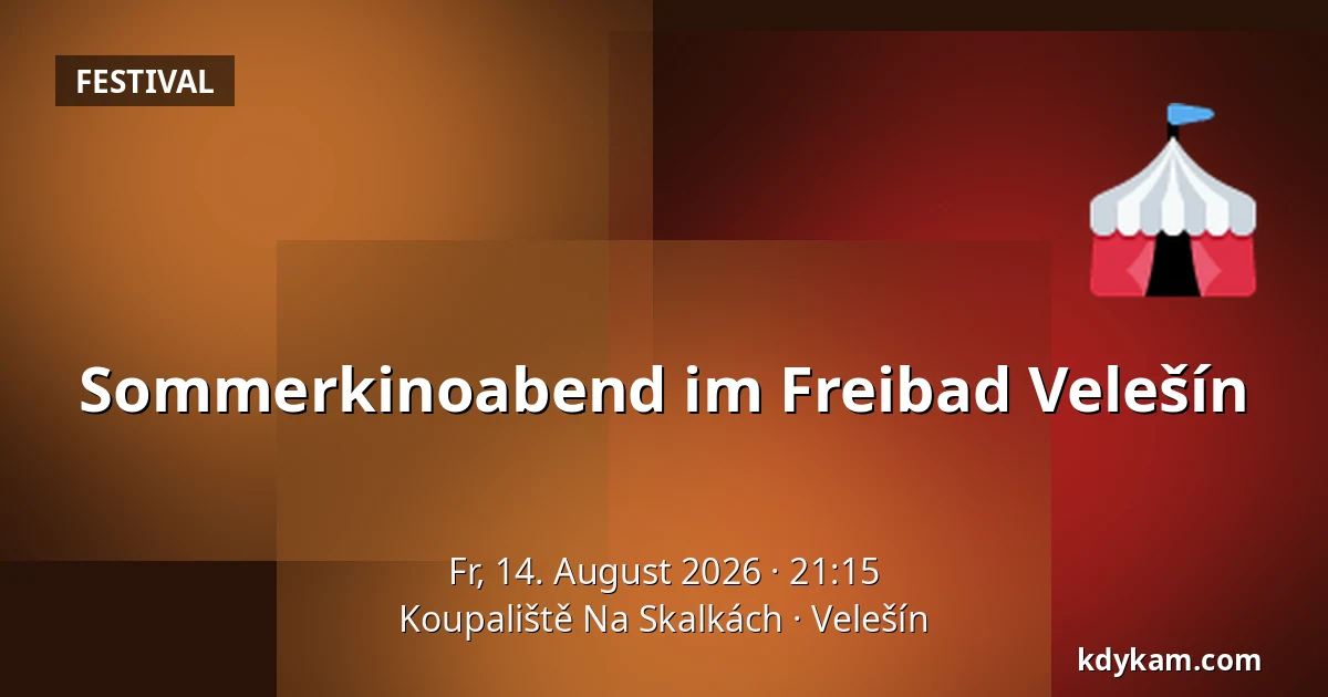 Sommerkinoabend im Freibad Velešín — Koupaliště Na Skalkách, Velešín