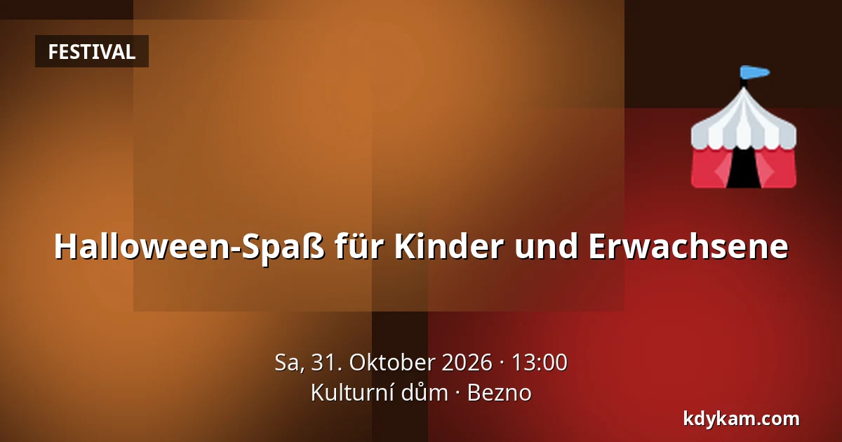 Halloween-Spaß für Kinder und Erwachsene — Kulturní dům, Bezno
