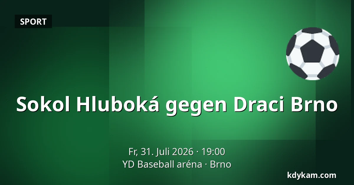 Sokol Hluboká gegen Draci Brno — YD Baseball Arena, Brünn