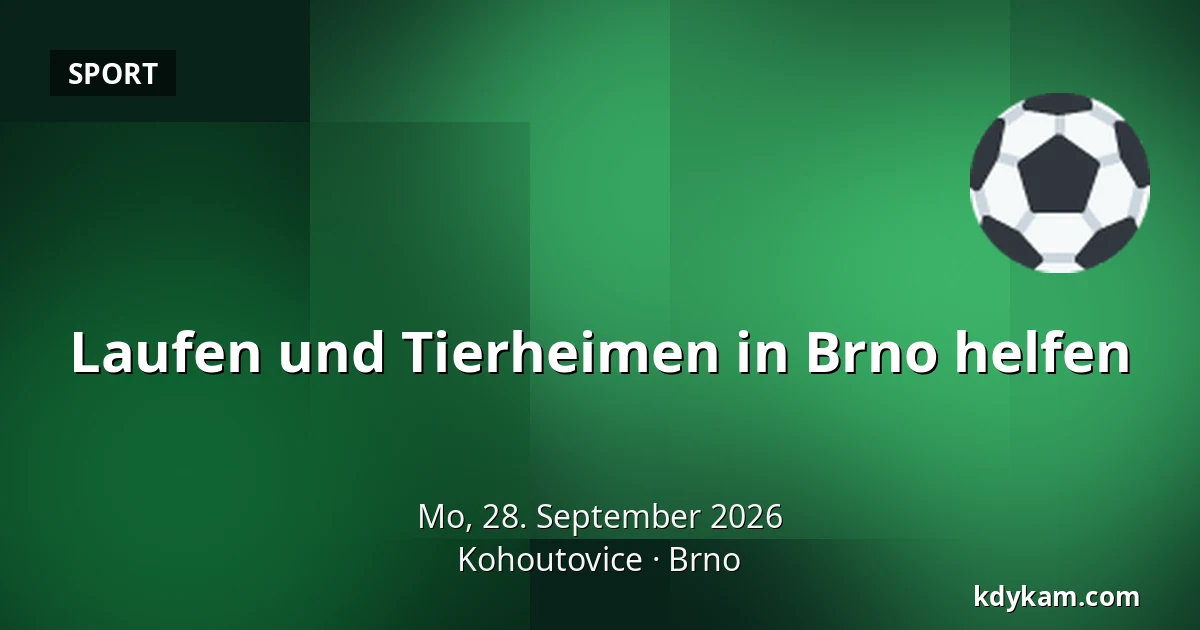 Laufen und Tierheimen in Brno helfen — Kohoutovice, Brünn