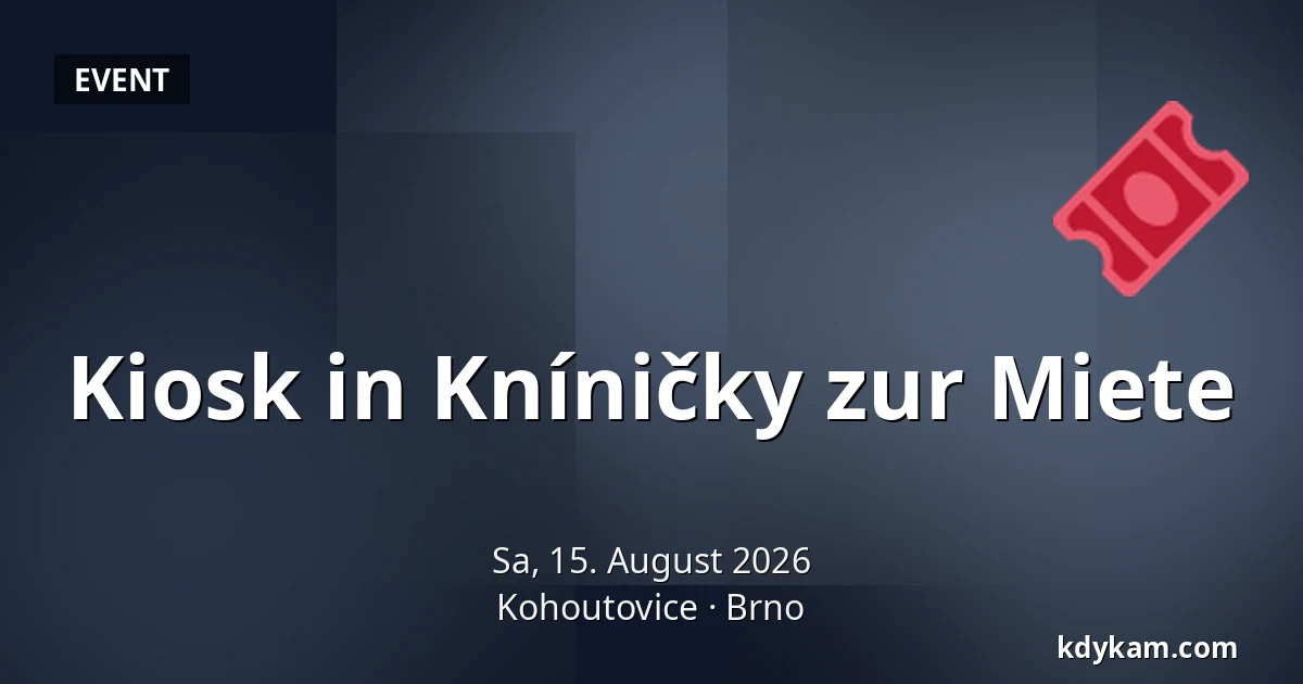 Kiosk in Kníničky zur Miete — Kohoutovice, Brünn