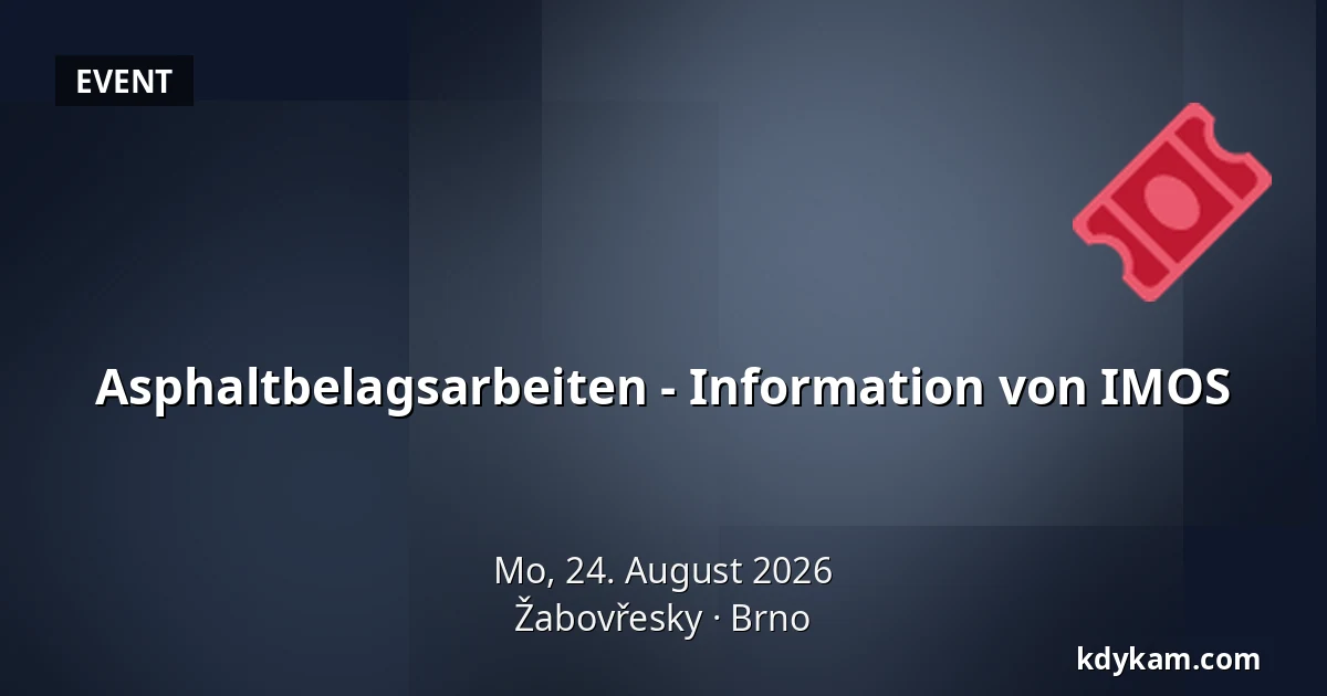 Asphaltbelagsarbeiten - Information von IMOS — Žabovřesky, Brünn