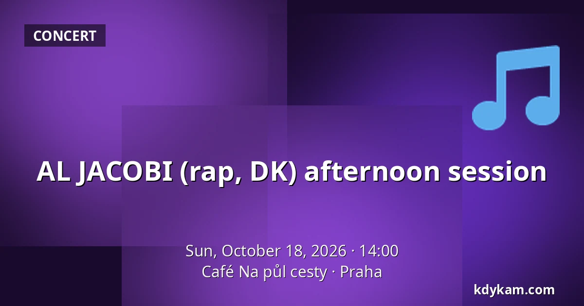 AL JACOBI (rap, DK) afternoon session — Café Na půl cesty, Prague
