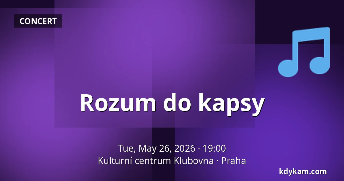 Rozum do kapsy — Klubovna, Prague