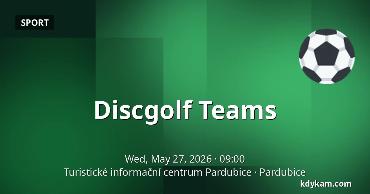 Discgolf Teams — Pardubice Tourist Information Centre, Pardubice