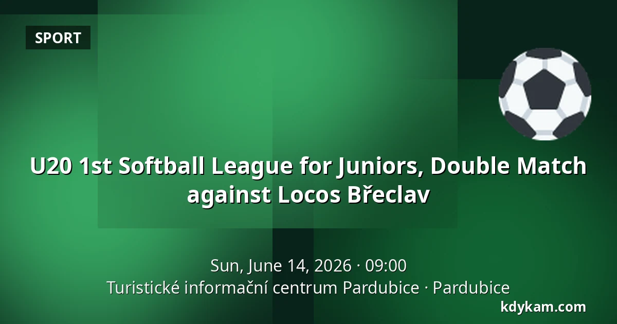 U20 1st Softball League for Juniors, Double Match against Locos Břeclav — Pardubice Tourist Information Centre, Pardubice