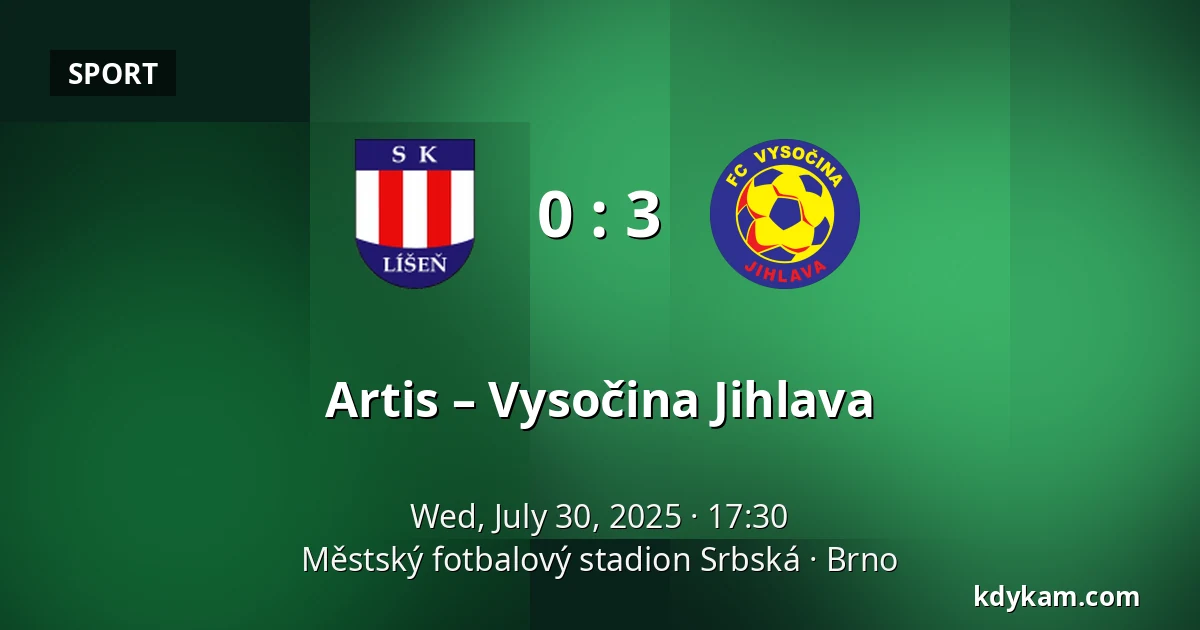 Artis – Vysočina Jihlava — Městský fotbalový stadion Srbská, Brno
