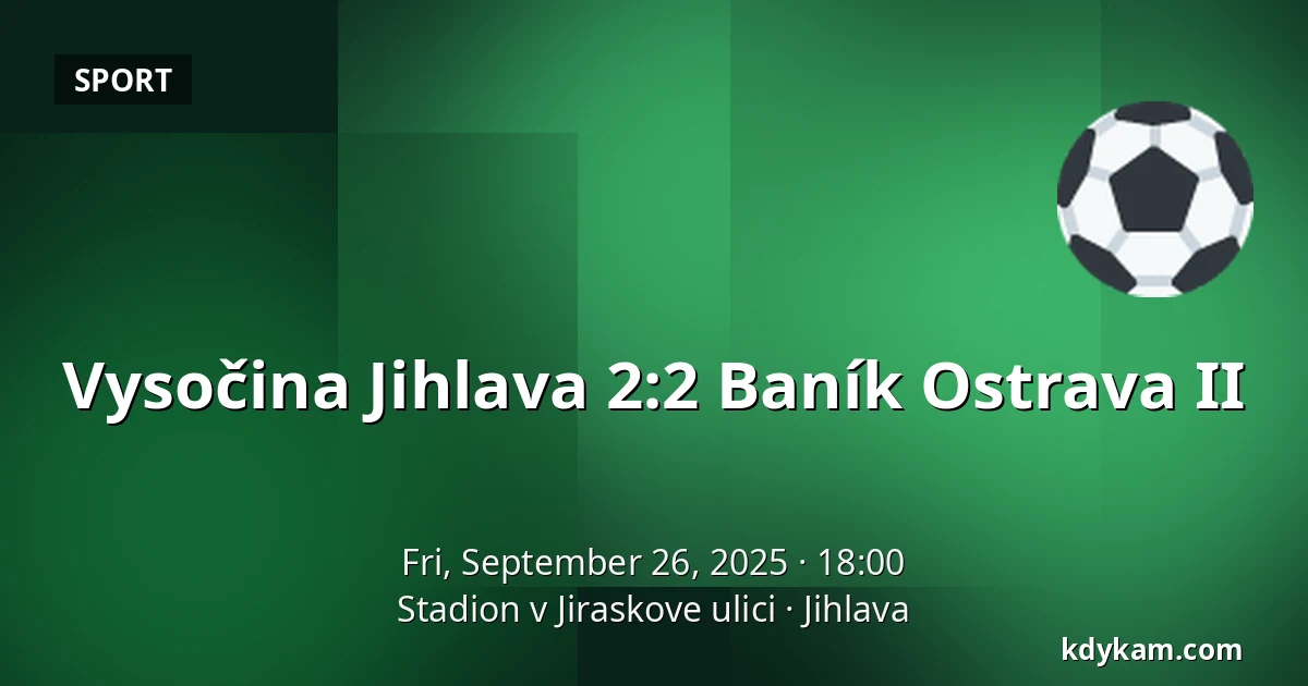 Vysočina Jihlava – Baník Ostrava II — Stadion v Jiraskove ulici, Jihlava