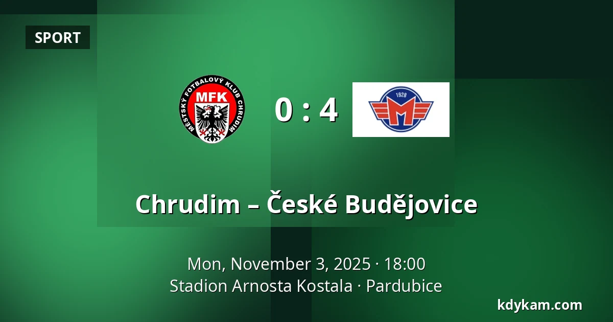 Chrudim – České Budějovice — Stadion Arnosta Kostala, Pardubice