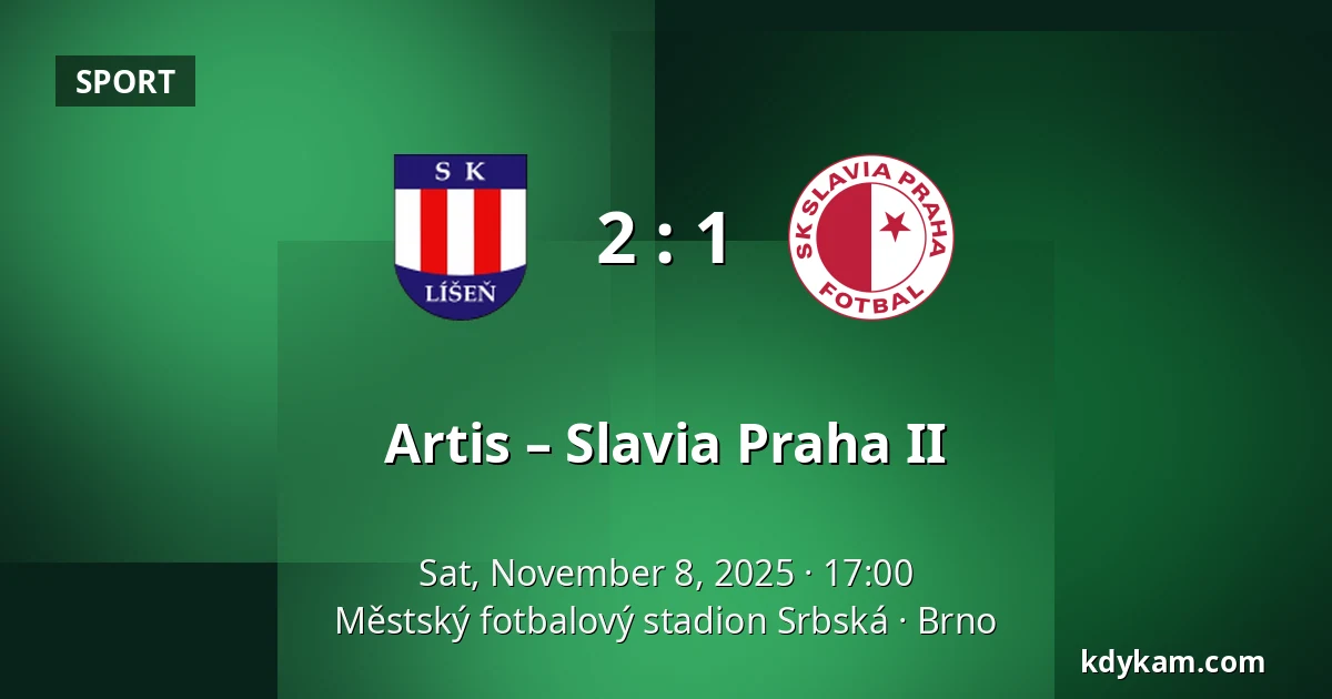 Artis – Slavia Praha II — Městský fotbalový stadion Srbská, Brno