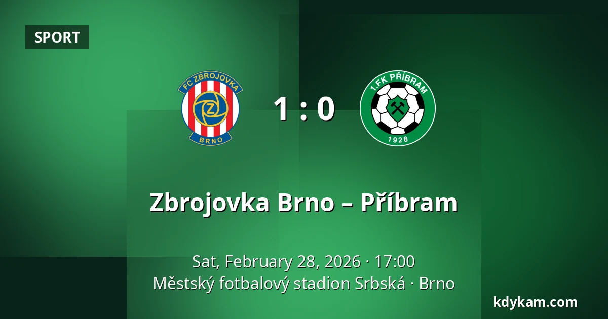 Zbrojovka Brno – Příbram — Městský fotbalový stadion Srbská, Brno