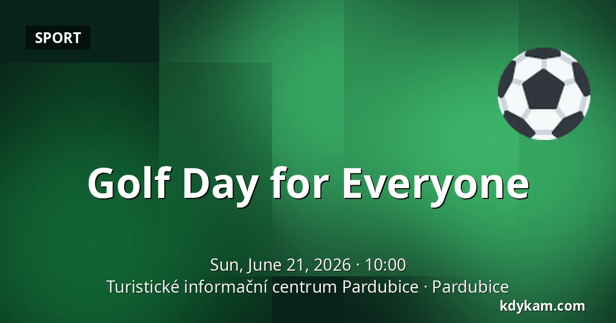 Golf Day for Everyone — Pardubice Tourist Information Centre, Pardubice