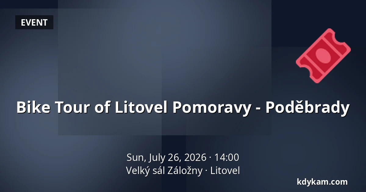 Bike Tour of Litovel Pomoravy - Poděbrady — Velký sál Záložny, Litovel