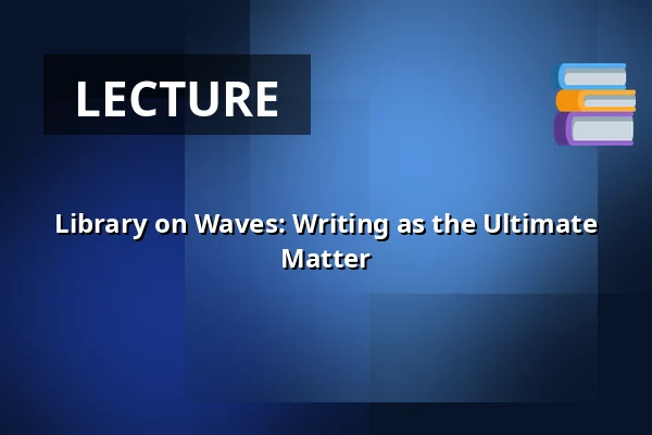 Library on Waves: Writing as the Ultimate Matter — Smíchovská náplavka, Prague
