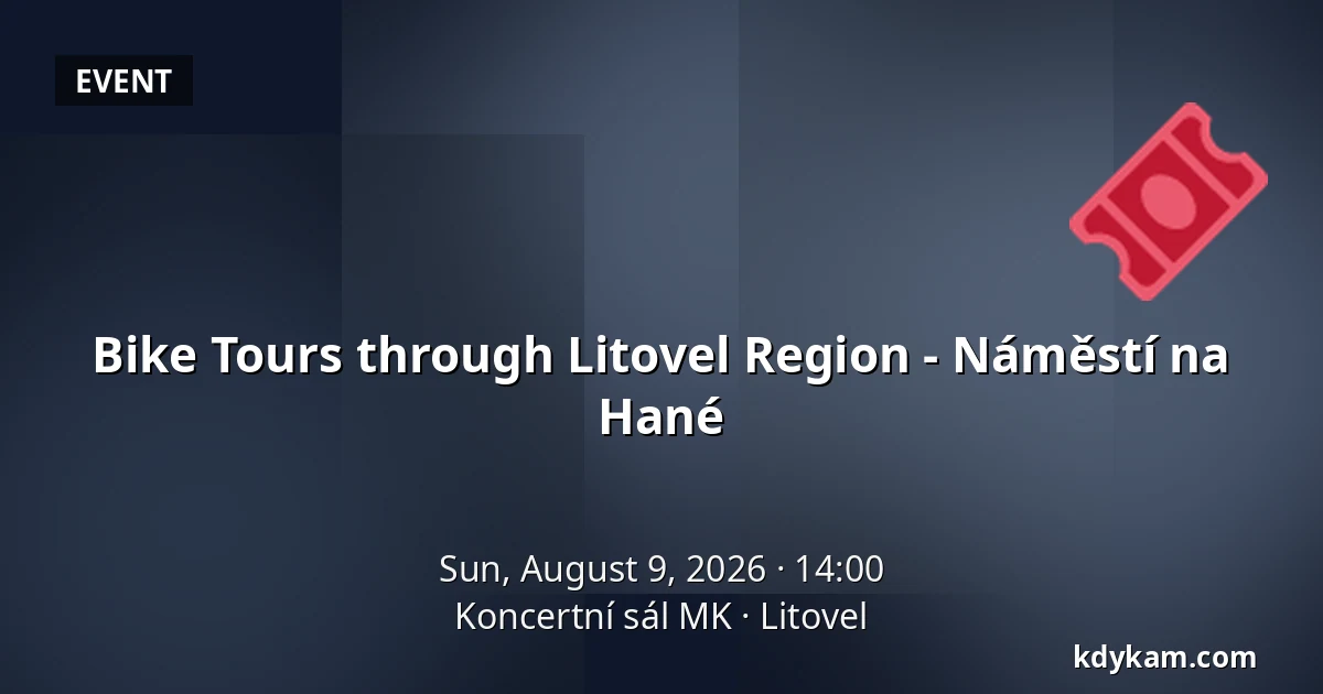Bike Tours through Litovel Region - Náměstí na Hané — Koncertní sál MK, Litovel