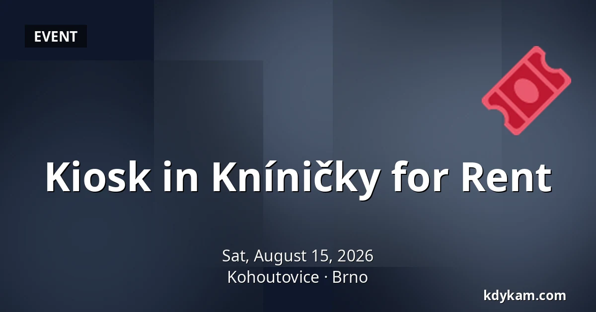 Kiosk in Kníničky for Rent — Kohoutovice, Brno