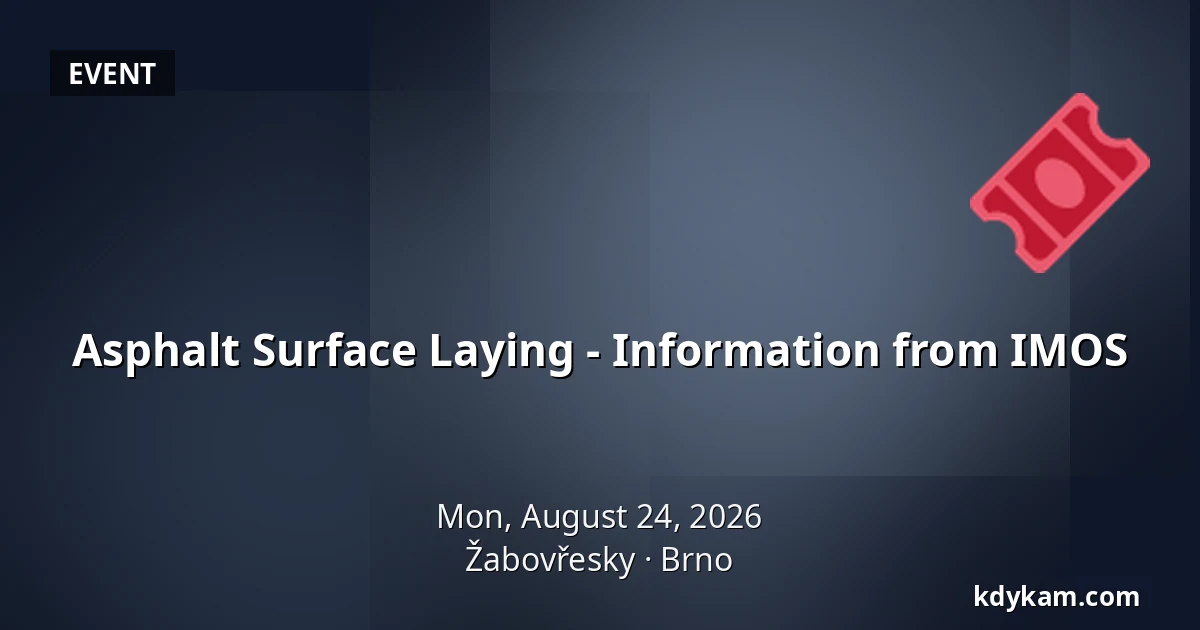 Asphalt Surface Laying - Information from IMOS — Žabovřesky, Brno