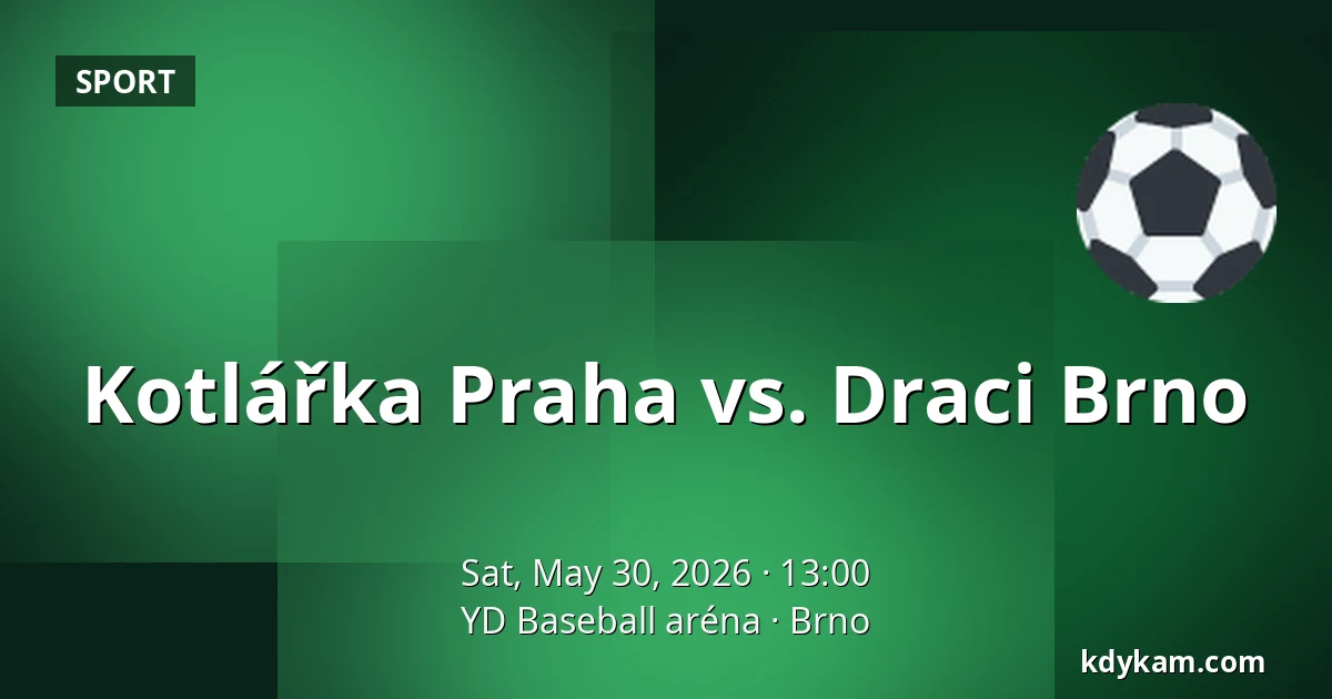 Kotlářka Praha vs. Draci Brno — YD Baseball Arena, Brno