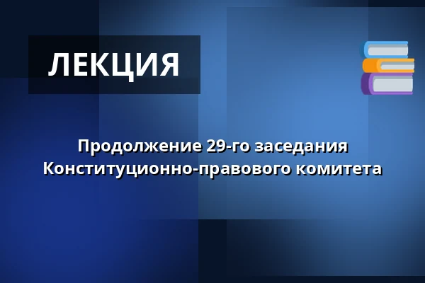 Продолжение 29-го заседания Конституционно-правового комитета — Valdštejnské náměstí 17/4, Прага