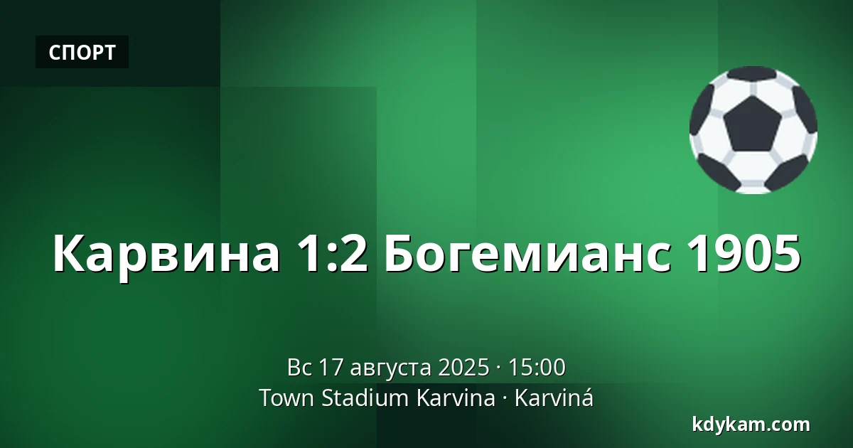 Карвина - Богемианс 1905 — Town Stadium Karvina, Карвина