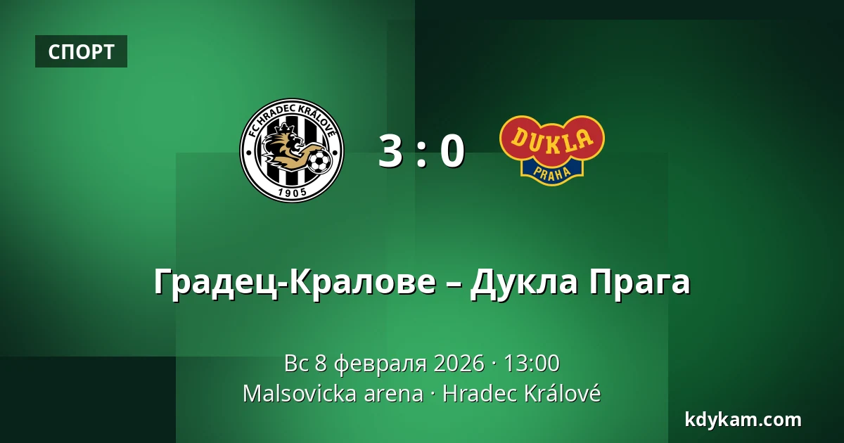 Градец-Кралове – Дукла Прага — Malsovicka arena, Градец-Кралове