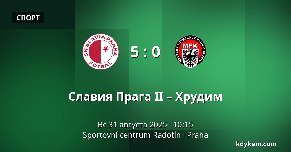 Славия Прага II – Хрудим — Sportovní centrum Radotín, Прага
