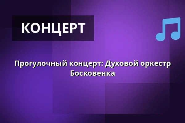 Прогулочный концерт: Духовой оркестр Босковенка — Sokolovna, Босковице